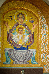 Fototapeta na wymiar mosaic of the virgin mary