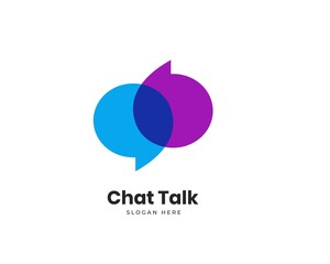 Modern Chat Talk Logo Design Vector Template - obrazy, fototapety, plakaty
