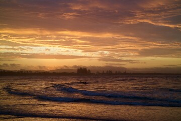 Sunset in The Pass in Byron Bay, NSW Australia