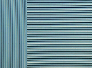 Obraz premium Warehouse teal metal corrugated wall