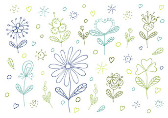Stylized flower hand drawn line. Image for your decor and design. Stock vector illustration. Decoration.