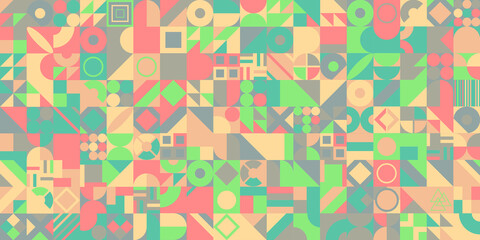 Decorative ornament of geometric shapes. Colorful geometric pattern background