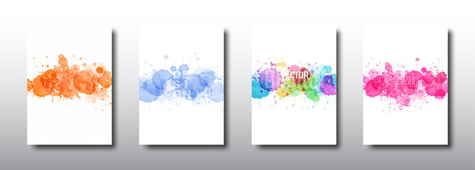 Modern template design with colorful splash watercolor blot