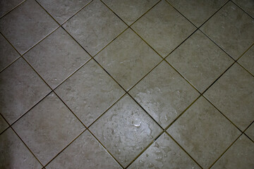 The old tile dirty bathroom.