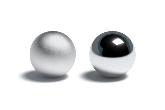 Blank Metallic Gloss And Matte Ball Mock Up Set