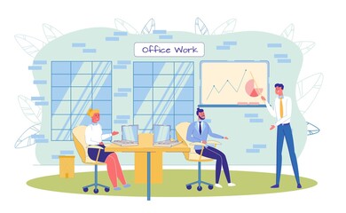 Businessman Presenter and Coworker Team at Office