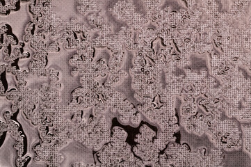 Plastic synthetic building material and water drops