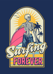 Obraz premium SKULL SURFING
