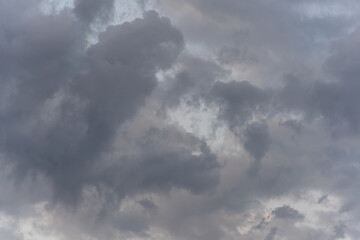 Landscape and clouds at sunset in rural area in autumn in southern Brazil