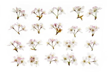 Cherry blossom flowers shot on a lightpad/white background, pattern, repeatable, nature, macro close up shot