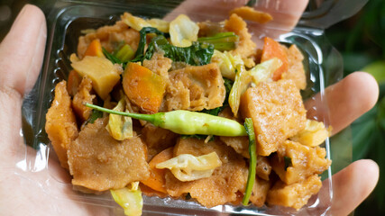 Capjay. Indonesian food. Consists of fresh vegetables, eggs and chicken meat with a very delicious flavor