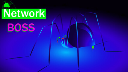 Neon-Purple Spider 3D with gradient.