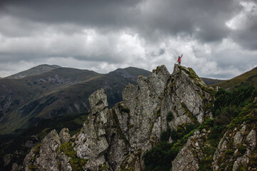 Naklejka premium mountain landscape with clouds