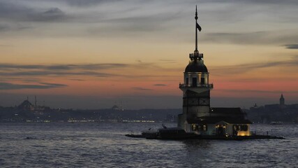 maiden tower Istanbul bosphorus  sunset symbol of istanbul scenery turkey