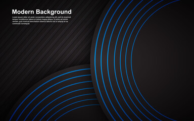 Illustration vector graphic of Abstract background black color and blue line modern design