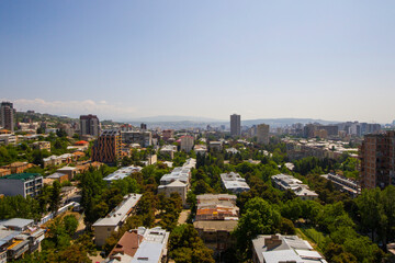Tbilisi city view, cord yard view, buildings, architecture and nature