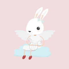 Happy rabbit cartoon character.