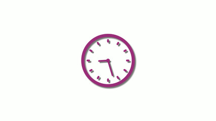 3d pink dark clock icon,Clock animation,counting down clock icon,pink clock
