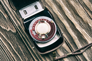 Old vintage photo exposure meter