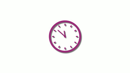 3d pink dark clock icon,Clock animation,counting down clock icon,pink clock