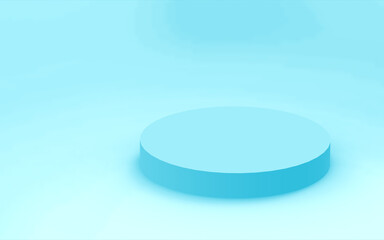 3d blue cylinder podium minimal studio background. Abstract 3d geometric shape object illustration render. Display for medicine product...