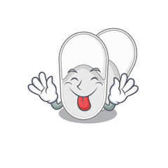 Funny hotel slippers cartoon design with tongue out face