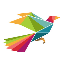 Fototapeta na wymiar Bird Vector Illustration Design. Polygonal/Origami Logo Style. 