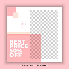 Fashion sale for social media feed template. Social media template vector illustration. Promotion banner template
