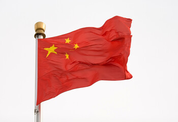 National flag of China fluttering in the wind