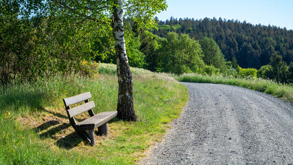 Wanderweg mit Bank