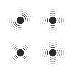 Set of radar icons. Sonar sound waves. Modern flat style vector illustration
