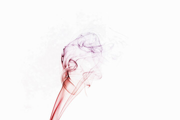 Fond texture abstrait fumée colorée sur fond blanc	