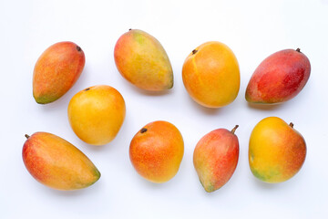 Tropical fruit, Mango  on white background.