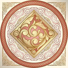 Golden ornate decorative vintage design