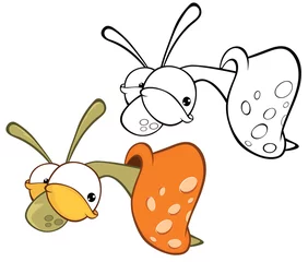 Türaufkleber Vektor-Illustration einer niedlichen Cartoon-Figur Schnecke für Sie Design und Computerspiel. Malbuch-Umriss-Set © liusa