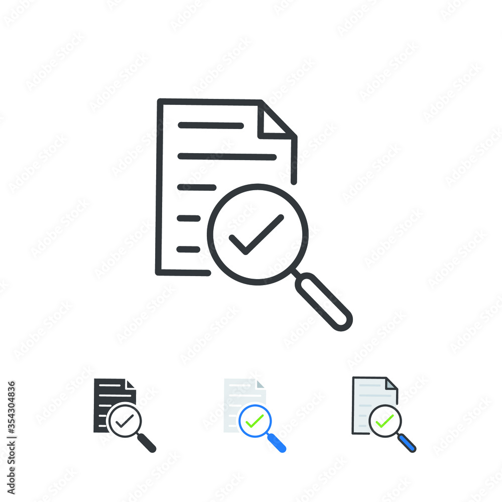 Poster paper and check mark in loop for project management. signed approved document . project complete. te