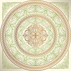 Golden ornate decorative vintage design