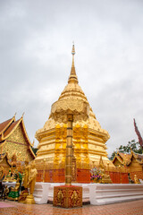 Fototapeta premium The pagoda of Wat Phra That Doi Suthep Chiang rai Thailand.