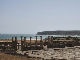 The Roman ruins of Bolonia beach in Cádiz. Andalusia. Spain