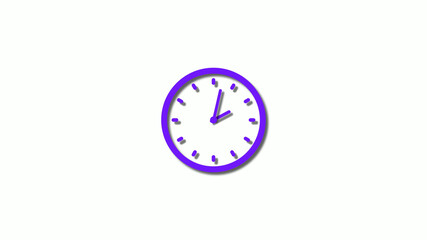 New 3d purple clock isolated on white background,clock animation