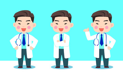 Doctor E with 3 poses give information Set A (without line stroke)
