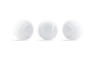 Blank white tennis ball mockup, front and side view