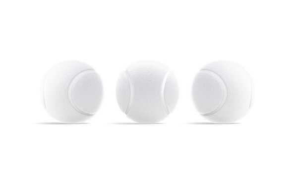 Blank White Tennis Ball Mockup, Front And Side View