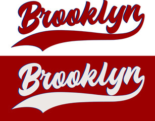 BROOKLYN, varsity, slogan graphic for t-shirt, vector