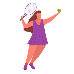 Obraz na płótnie Canvas Woman tennis player with a racket.Female athlete hand drawn vector illustration.Sport game girl isolated on a white background.