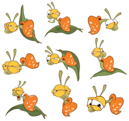 Vector Illustration of a Cute Cartoon Character Snail for you Design and Computer Game