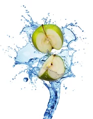 Poster Green apple in water © lotus_studio