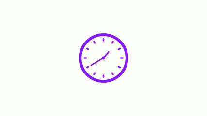 Amazing purple color clock isolated on white background