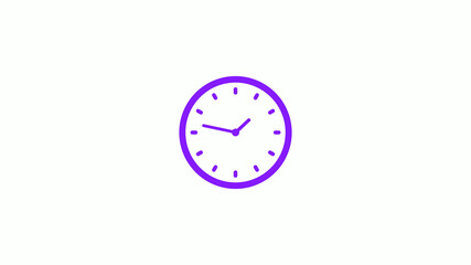 Amazing purple color clock isolated on white background