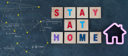  copy space for text. Covid -19 virus. Stay home. Stay at home for safe. copy space for text.